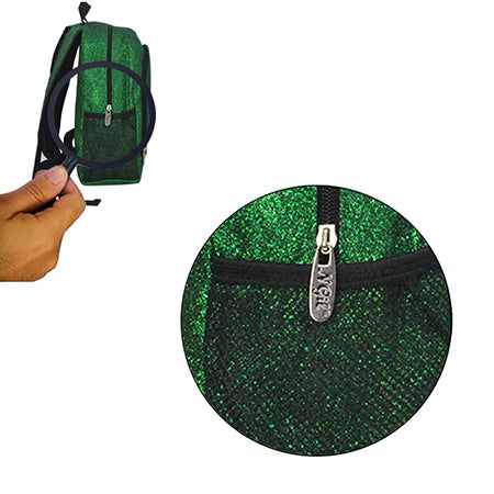 Small Size Green Glitter Backpacks For Dance and Cheer Competition