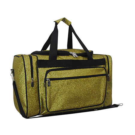 Gold Glitter Canvas Carry on 20" Duffle Bag