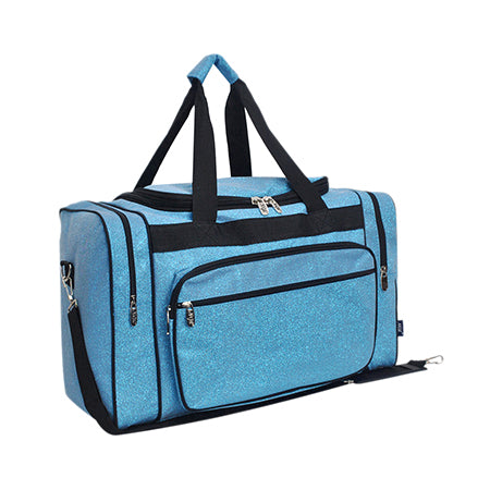 Turquoise Glitter Canvas Carry on 20" Duffle Bag