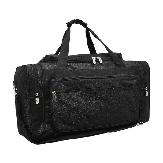 Black Glitter Canvas 20" Duffle Bag