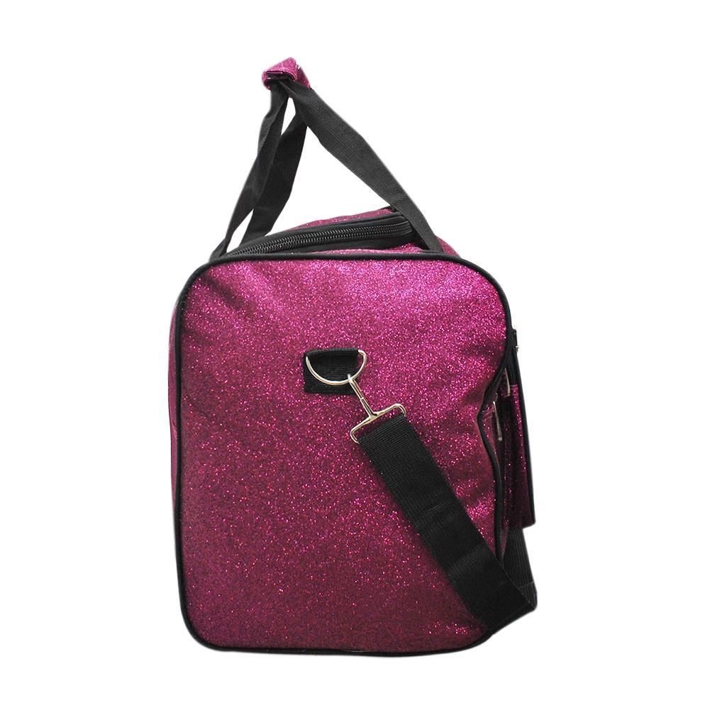 Hot Pink Glitter Canvas 20" Duffle Bag