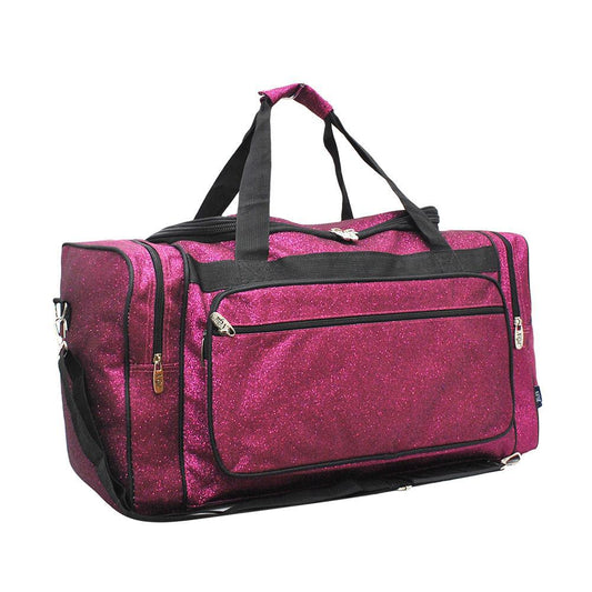 Hot Pink Glitter Canvas 20" Duffle Bag