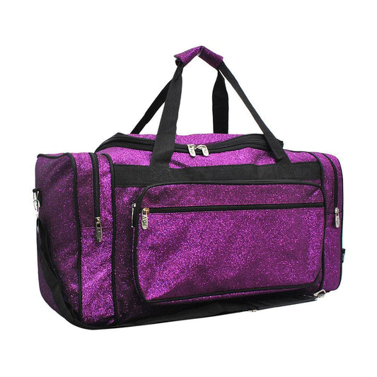 Purple Glitter Canvas 20" Duffle Bag