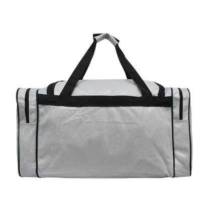 Silver Glitter Canvas 20" Duffle Bag