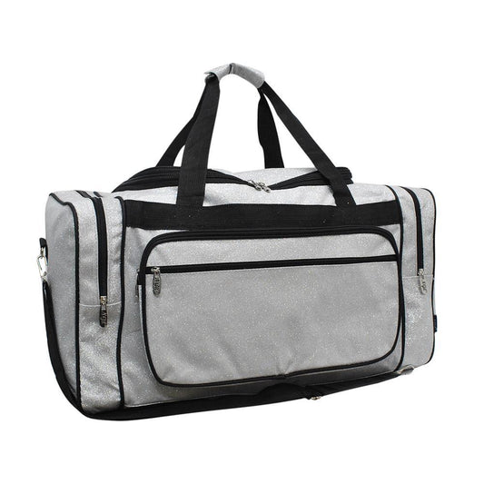 Silver Glitter Canvas 20" Duffle Bag