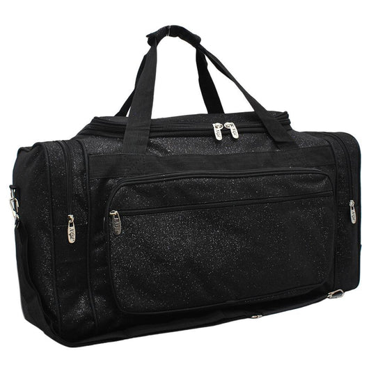 Black Glitter Canvas 23" Duffle Bag