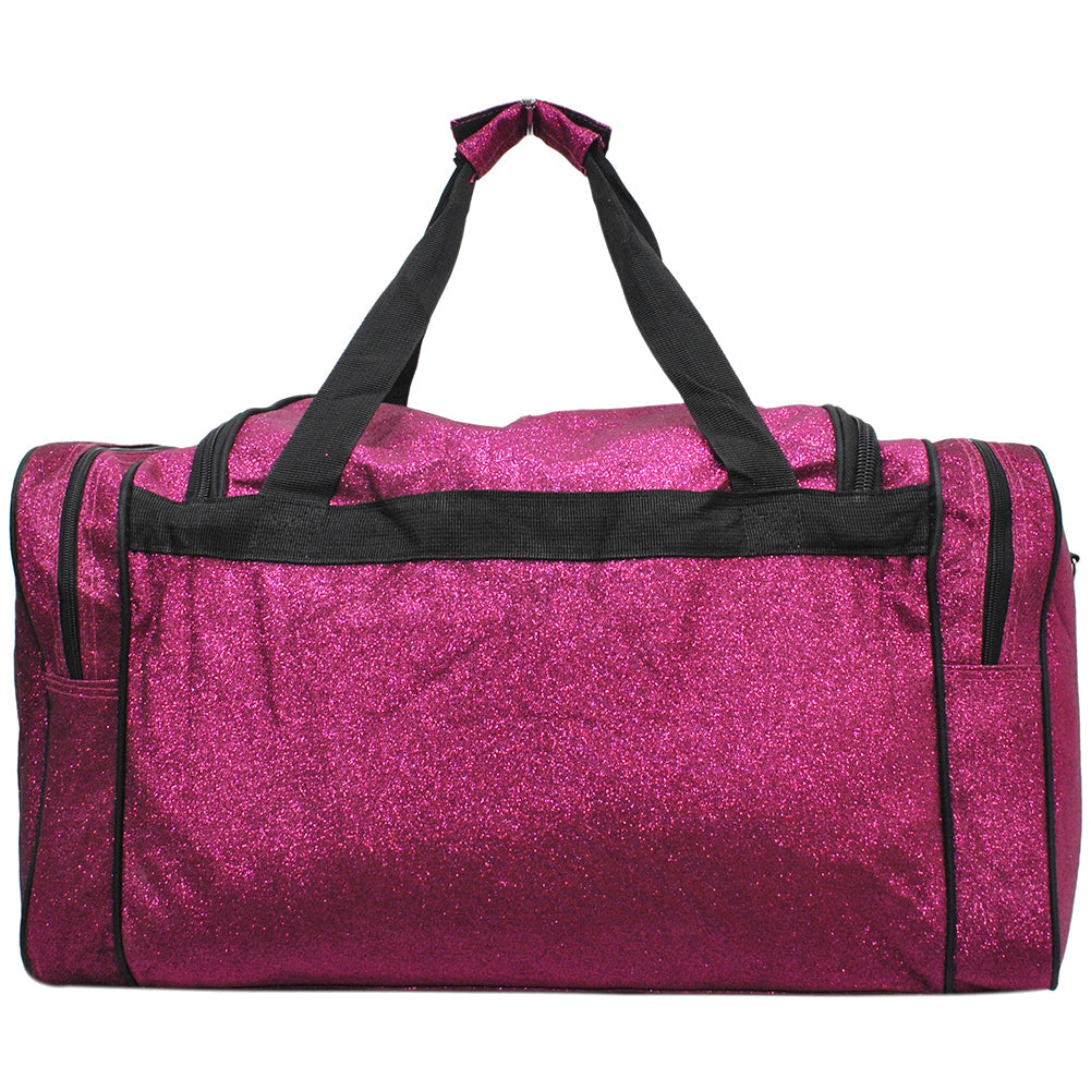 Hot Pink Glitter Canvas 23" Duffle Bag