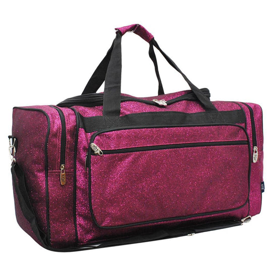 Hot Pink Glitter Canvas 23" Duffle Bag