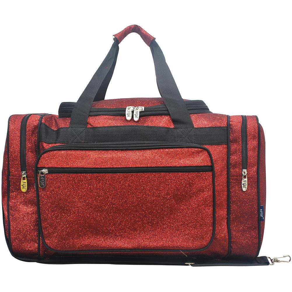 Red Glitter Canvas 23" Duffle Bag