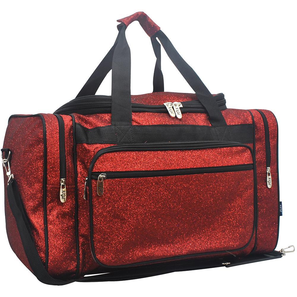 Red Glitter Canvas 23" Duffle Bag