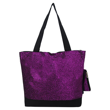 Purple Glitter Canvas Tote Bag