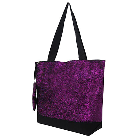 Purple Glitter Canvas Tote Bag