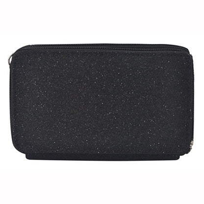 Black Glitter Canvas All in One Wallet