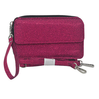 Hot Pink Glitter Canvas All in One Wallet