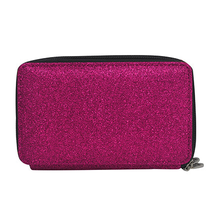 Hot Pink Glitter Canvas All in One Wallet