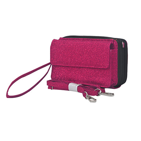 Hot Pink Glitter Canvas All in One Wallet