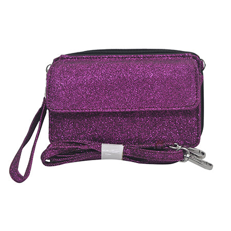 Purple Glitter Canvas All in One Wallet