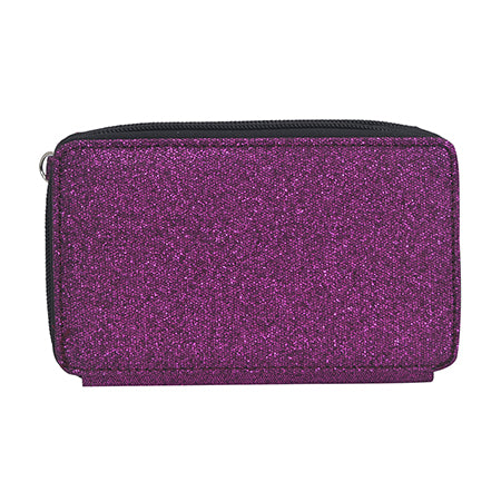 Purple Glitter Canvas All in One Wallet