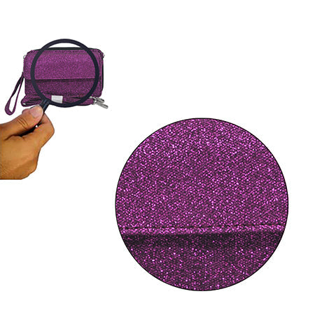 Purple Glitter Canvas All in One Wallet