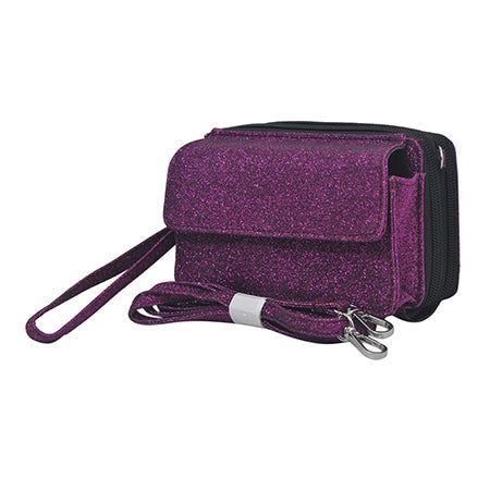 Purple Glitter Canvas All in One Wallet