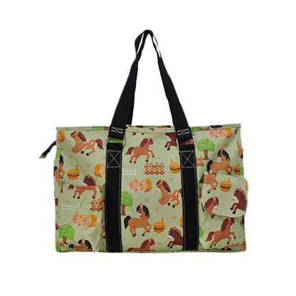 15" Pasture Pony Zippered Caddy Organizer Tote Bag