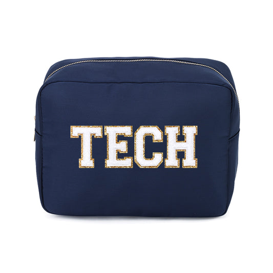 Tech Varsity Letter Navy Extra Large Cosmetic Bag