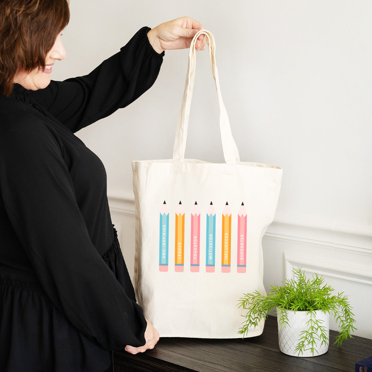 Pencil Large Canvas Tote