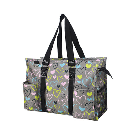 15" Sweet Hearts Zippered Caddy Organizer Tote Bag