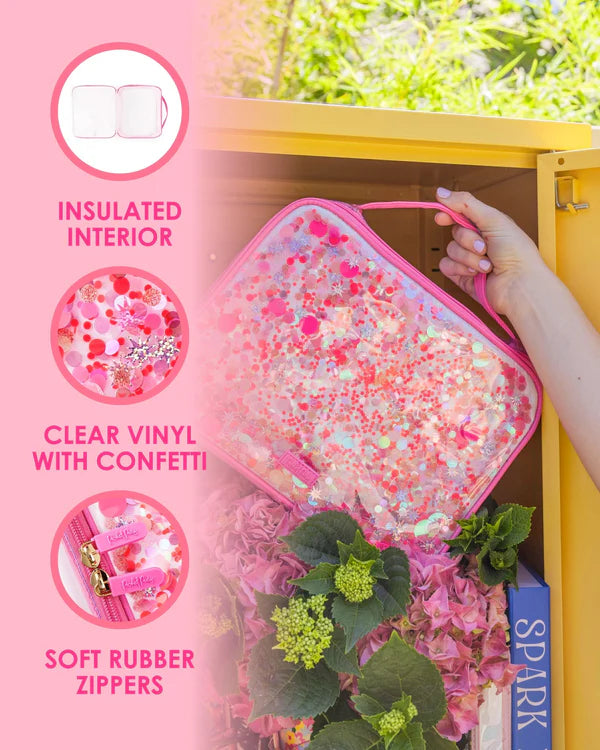 Hot Pink Glitter Confetti Lunchbox