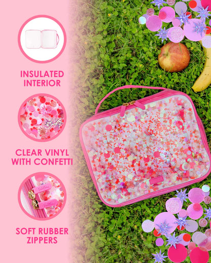 Hot Pink Glitter Confetti Lunchbox