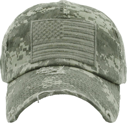 American Flag Washed Vintage Distressed Baseball Cap