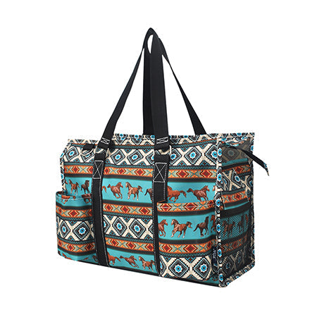 15" Western Bronco Zippered Caddy Organizer Tote Bag