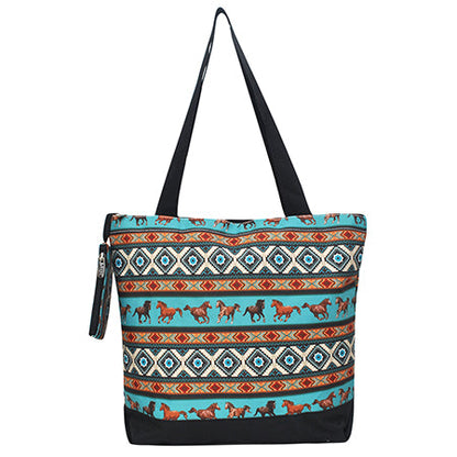 Western Bronco Canvas Tote Bag