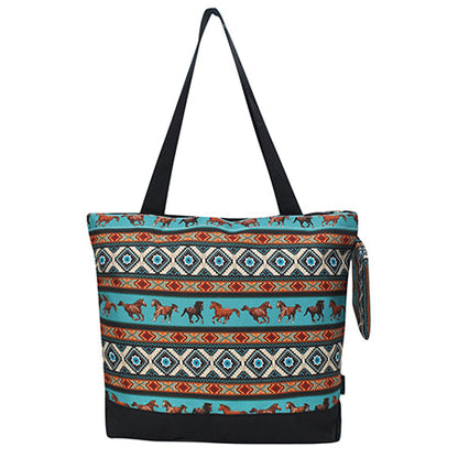 Western Bronco Canvas Tote Bag