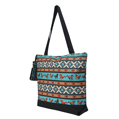 Western Bronco Canvas Tote Bag