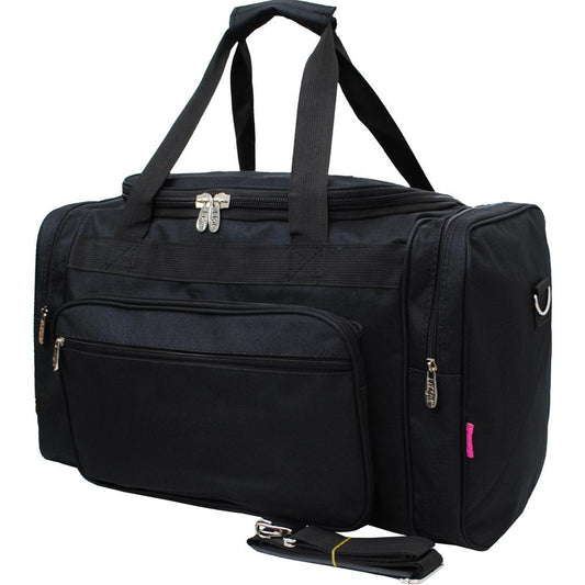 Solid Black  Canvas 20" Duffle Bag