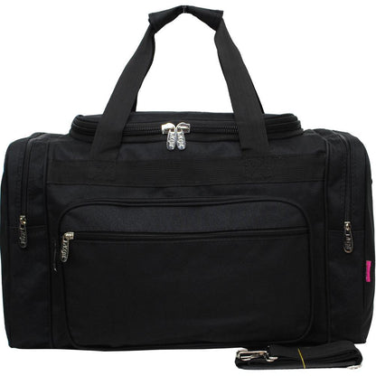 Solid Black  Canvas 20" Duffle Bag