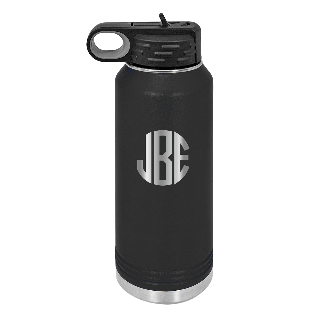 Personalized Water Bottle With Circle Initials