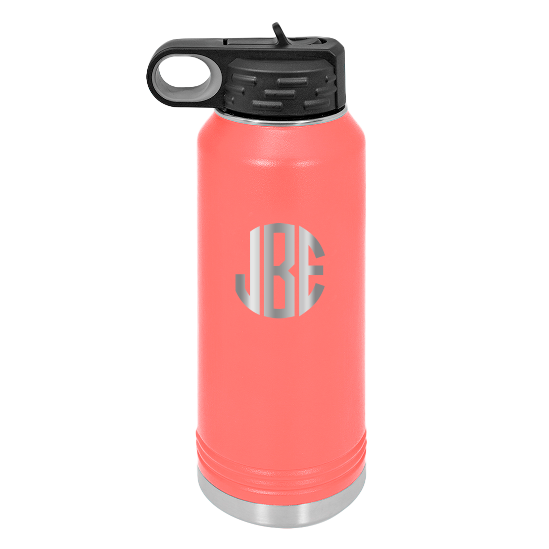 Personalized Water Bottle With Circle Initials