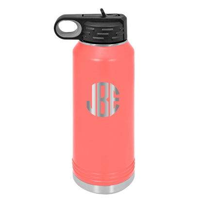 Personalized Water Bottle With Circle Initials