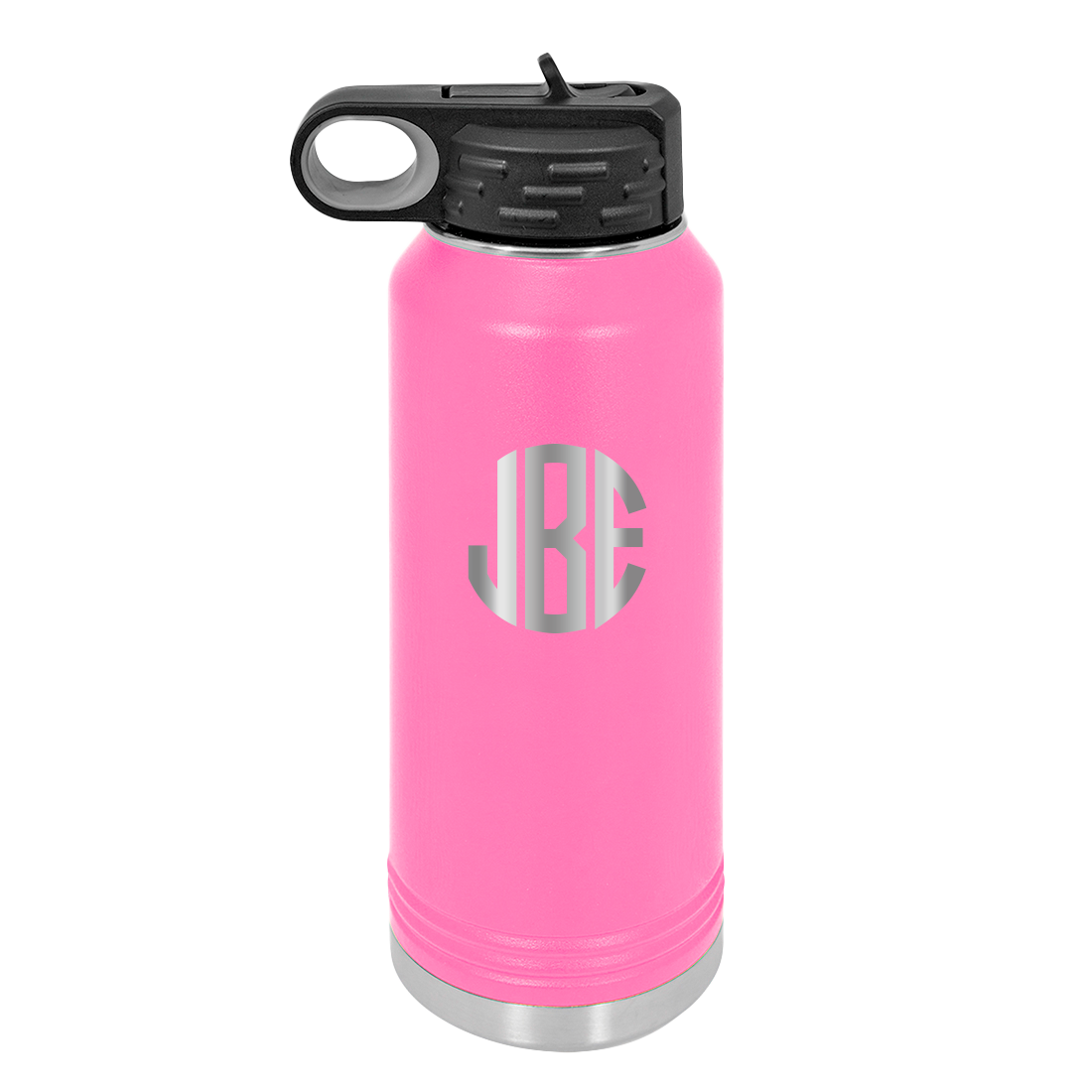 Personalized Water Bottle With Circle Initials