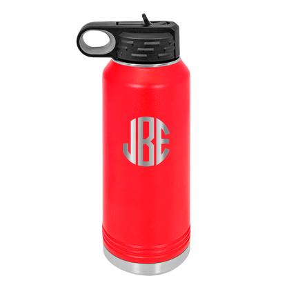 Personalized Water Bottle With Circle Initials