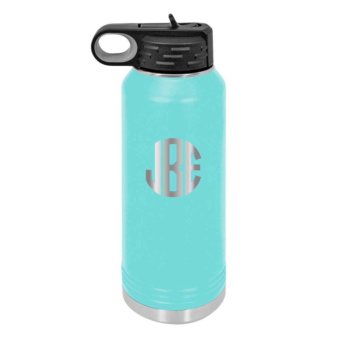 Personalized Water Bottle With Circle Initials