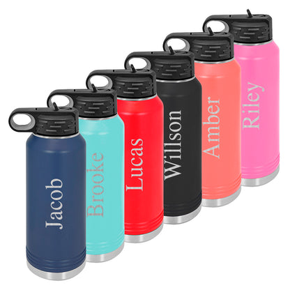 Personalized Water Bottle With Classic Text