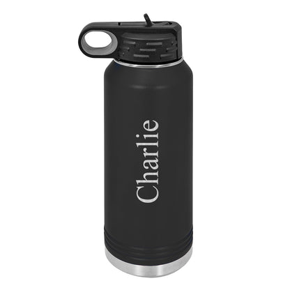 Personalized Water Bottle With Classic Text