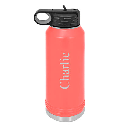 Personalized Water Bottle With Classic Text