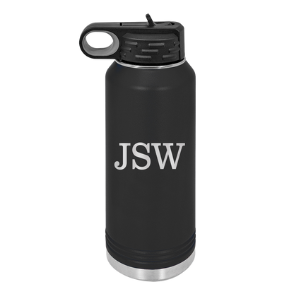 Personalized Water Bottle With Classic Male Initials