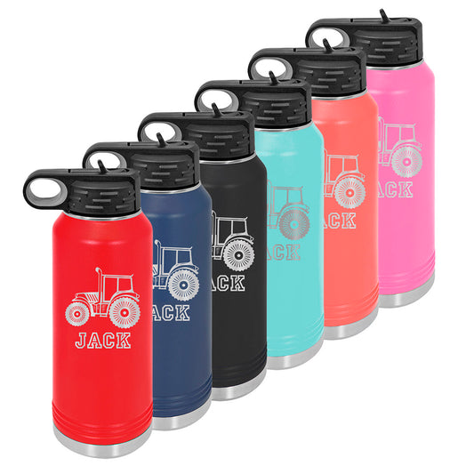 Personalized Water Bottle With Tractor Design