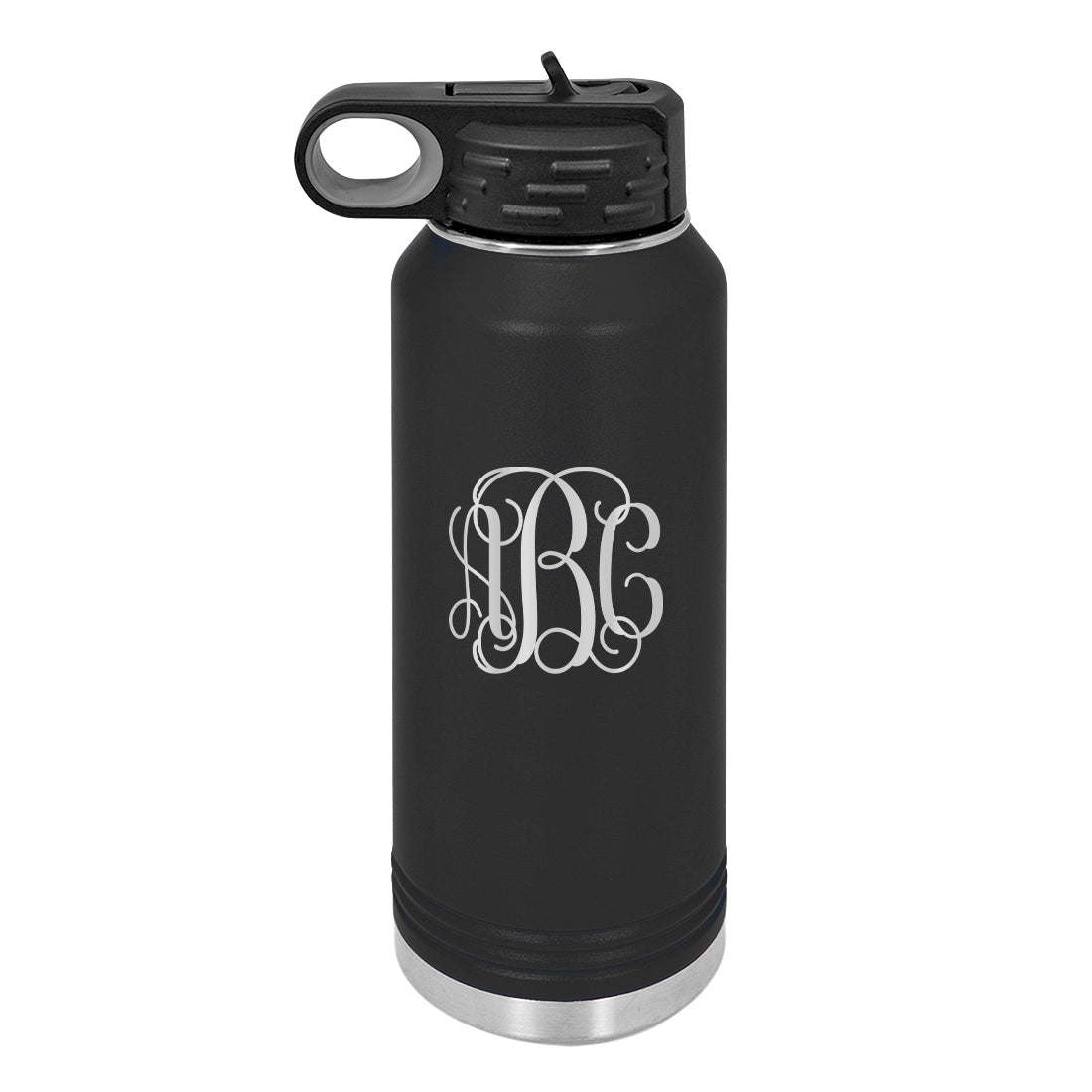 Personalized Water Bottle With Vine Initials