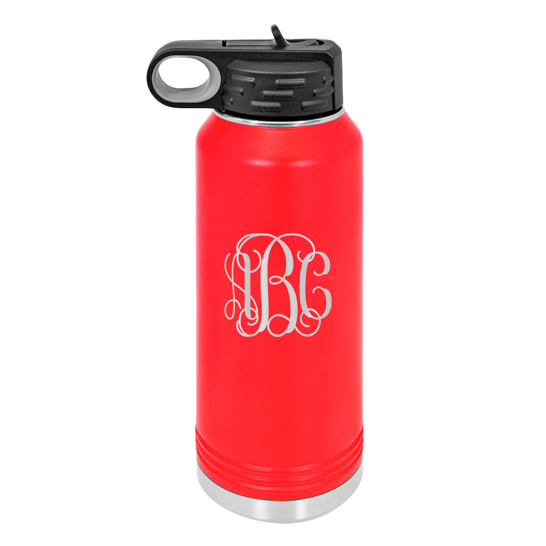 Personalized Water Bottle With Vine Initials